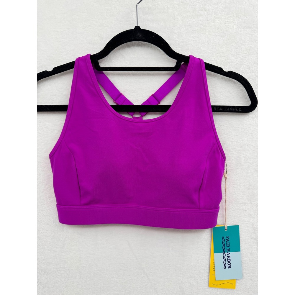 NWT Fair Harbor The Corliss Sports Bra Small Fuchisa Athletic Athleisure